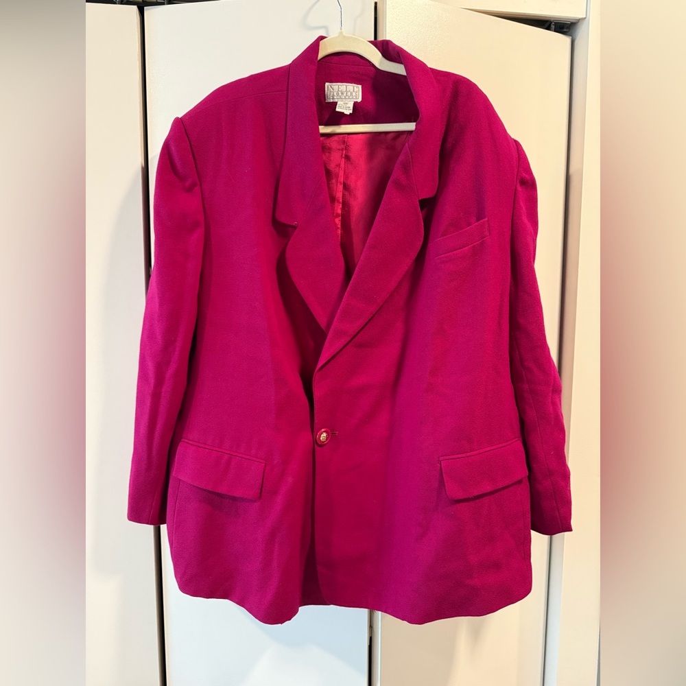 Nell Flowers Fuchsia Blazer/Skirt Set